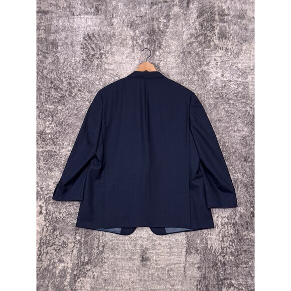 Hickey Freeman Blazer 48 R Mens Blue Plaid Wool Full Canvas Sport Coat Jacket - Picture 3 of 11